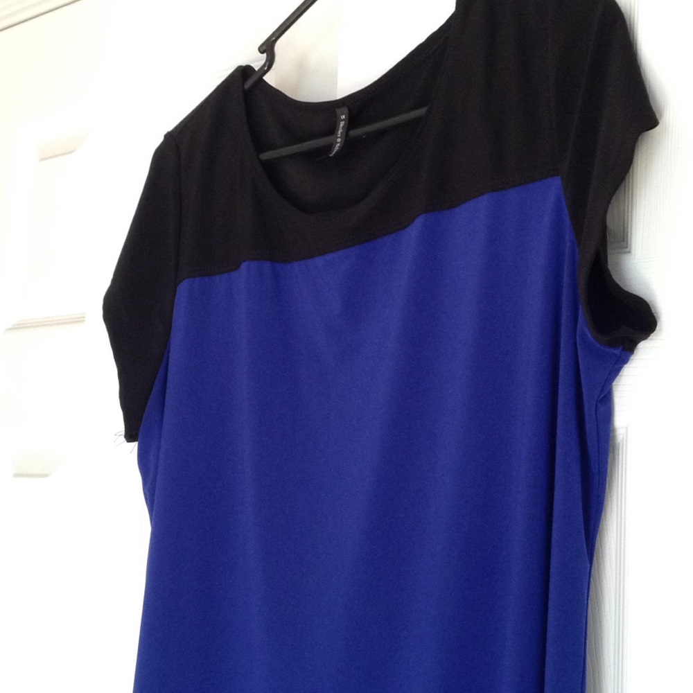Blue and Black Blouse